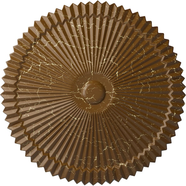 Ekena Millwork Shakuras Ceiling Medallion (Fits Canopies up to 5"), Hand-Painted Smokey Topaz Crackle, 24"OD x 3"P CM24SHSTC - main